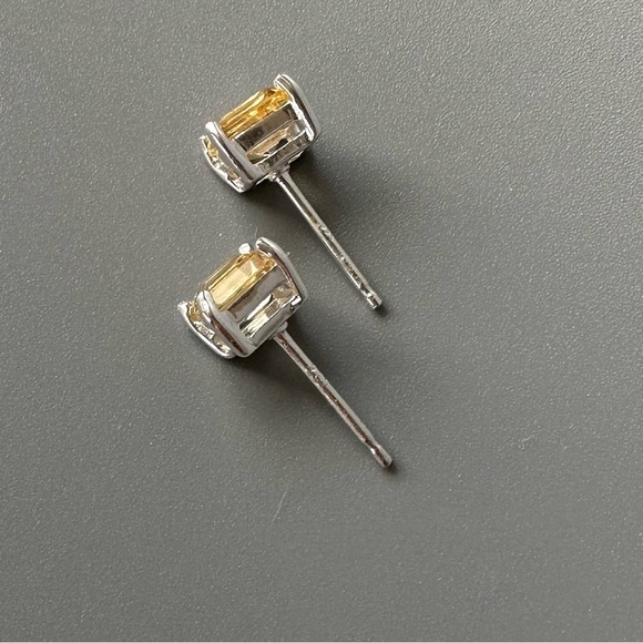 Dainty Citrine Earrings – Genuine 925 Sterling Silver, Hypoallergenic Gift - Picture 9 of 11